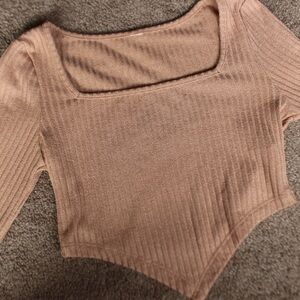 Ribbed Tan Women's Top